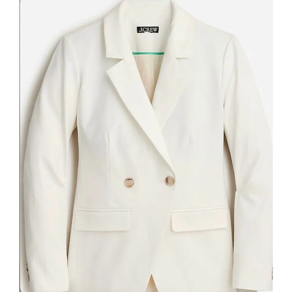 NWT J. Crew Devon Blazer in Bi-Stretch Cotton Blend in Ivory Size 20 Style BP412 - Picture 1 of 14